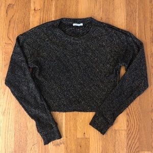 Zara Black and Gold Crop Sweater